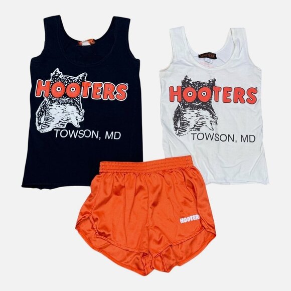Hooters Tops - Hooters Outfit XS Lot 3 Uniform Towson MD Tank Top Shorts Bundle Cosplay Costume